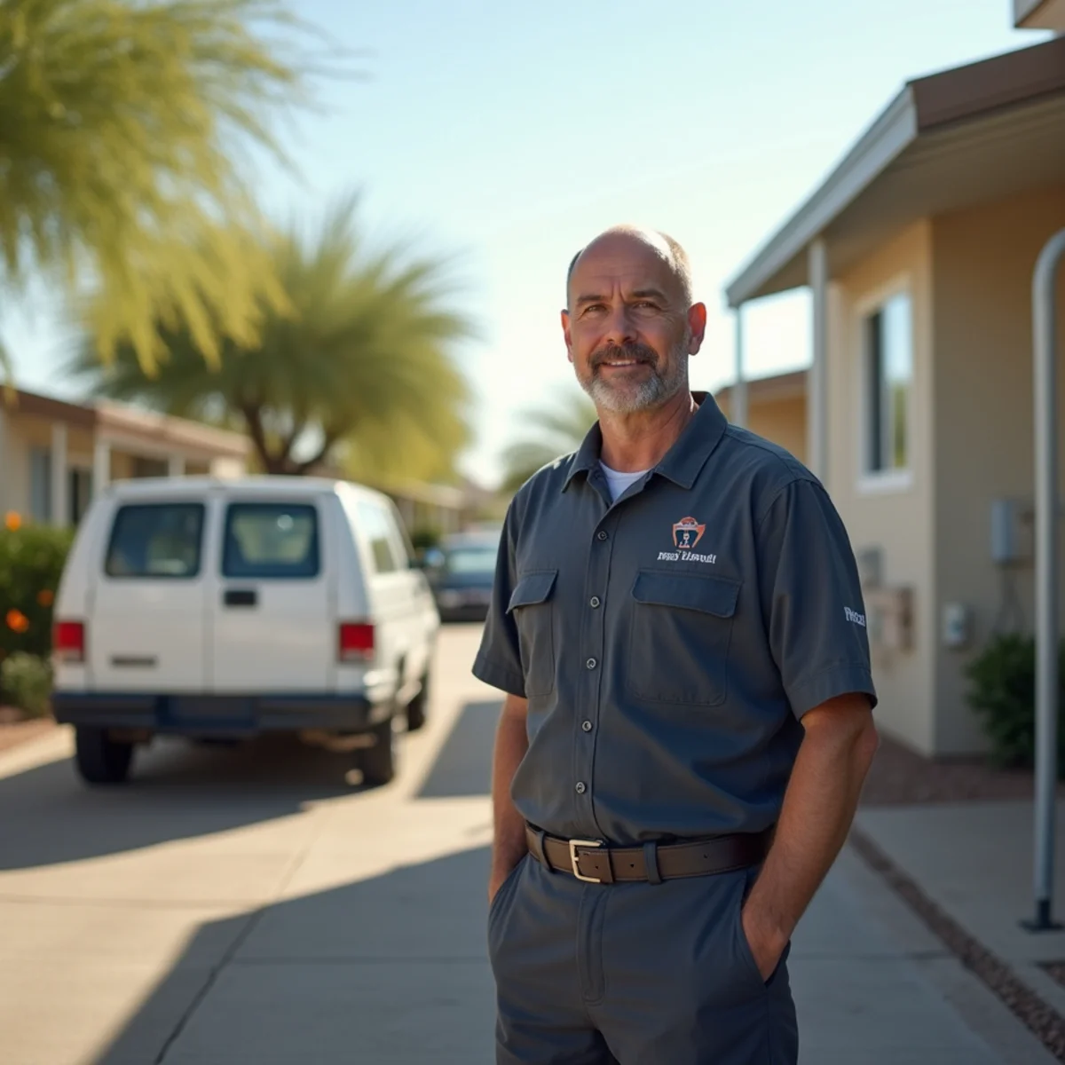 A Lamplighter Mobile Village neighborhood home in the Apache Junction, AZ area served by our HVAC team