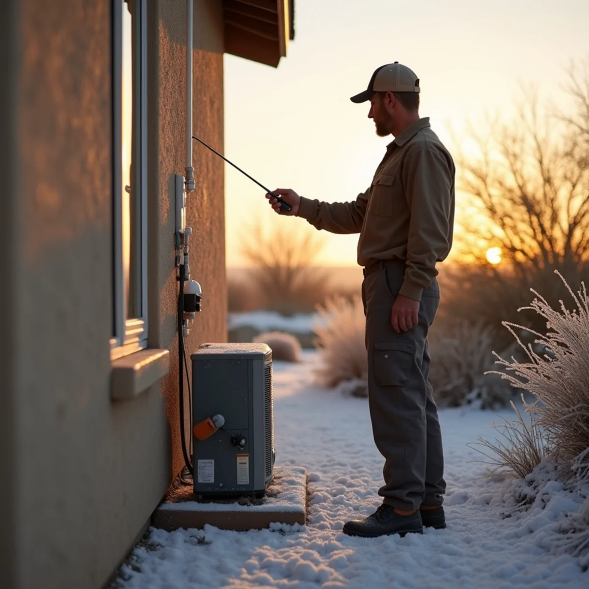 Frost on a desert landscape at dawn near the Superstition Mountains during an Apache Junction freeze snap