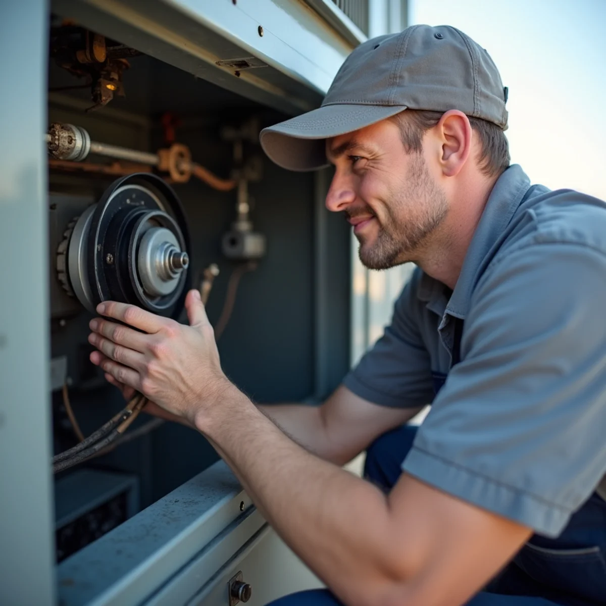 Close-up of commercial hvac work by an Apache Junction, AZ technician