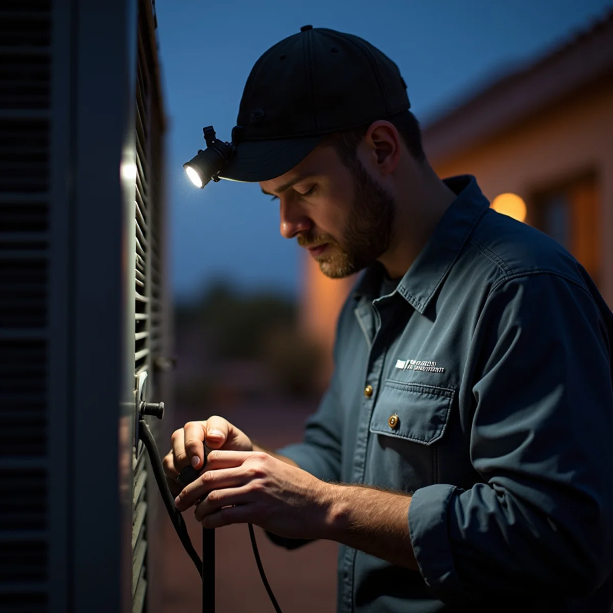 24/7 Emergency HVAC Repair in progress at an Apache Junction, AZ home