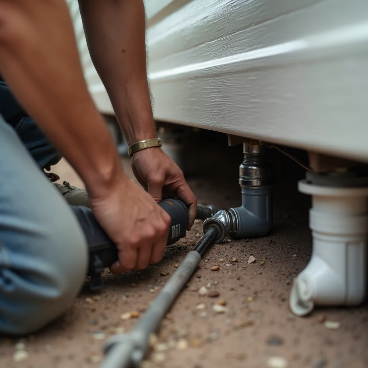 Close-up of manufactured-home hvac work by an Apache Junction, AZ technician