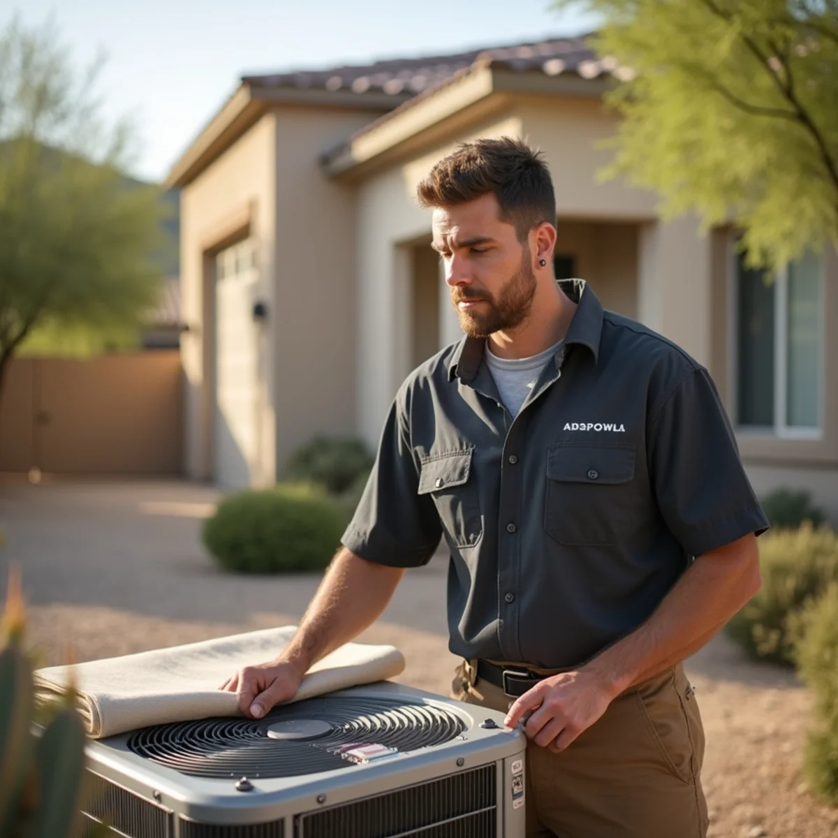 HVAC service at a Queen Creek home in the Apache Junction area
